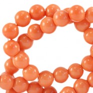 Glaskralen opaque 4mm Coral nectarine orange